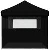 VidaXL Tente de réception pliable escamotable 4 parois latérales noir, tente, tente à auvent, auvent de gazebo 4004958
