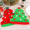 Balls Christmas Tree Hat Green Santa Hat Warm Xmas Cap  Boy