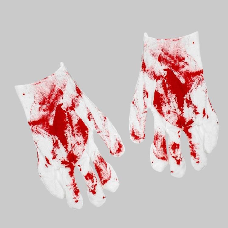 Ghostly Halloween Cosplay Bloodstain Print Gloves for Bone Chilling Style