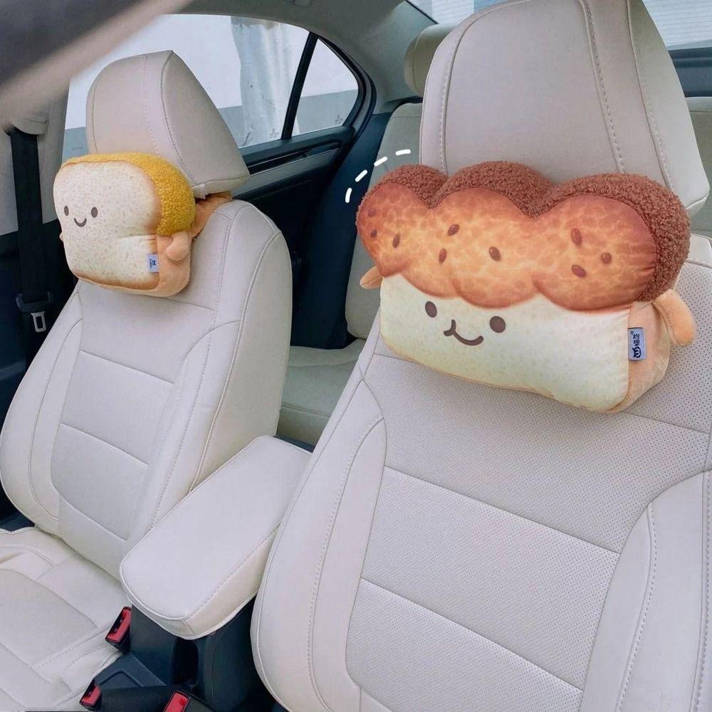 

Toast Toast Car Headrest Plush Bread Car Neck Protection Pillow Kids Adults