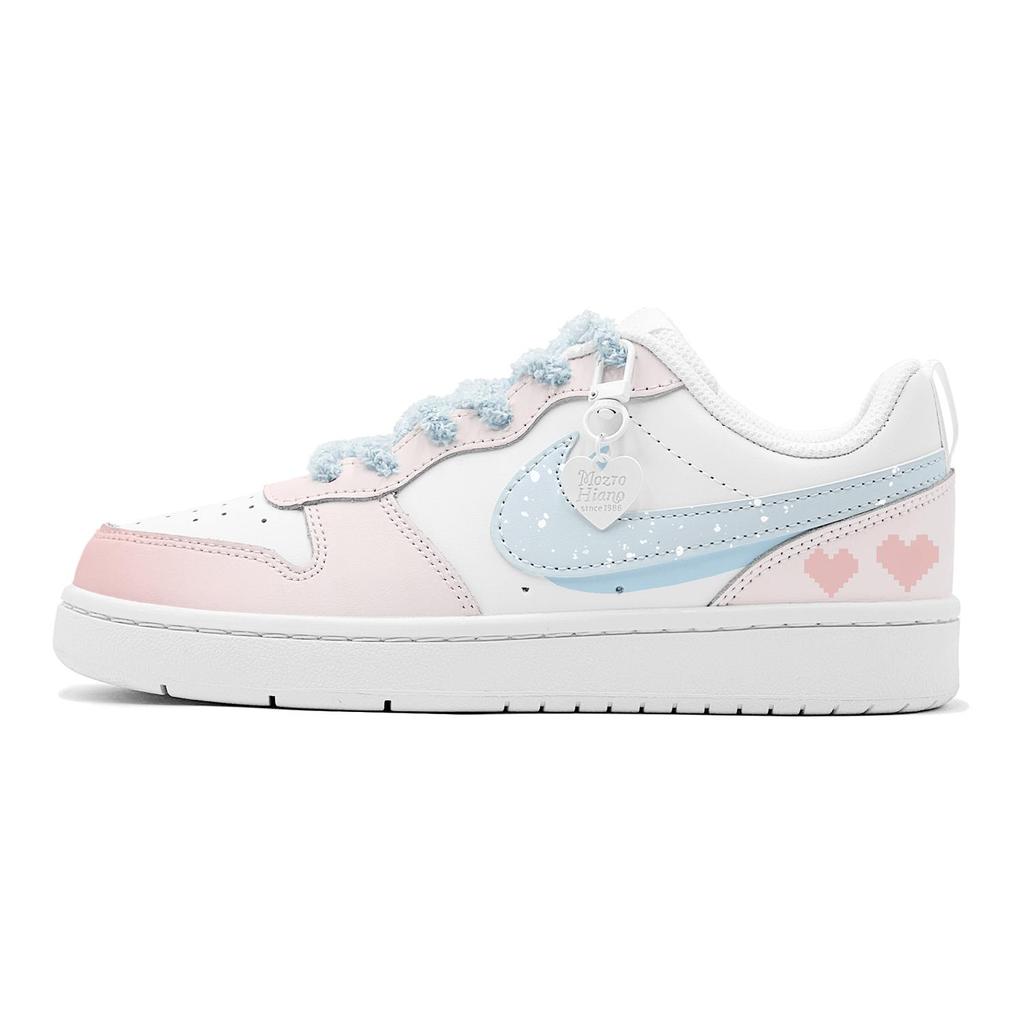 Nike Court Borough Low top Skateboard Shoes GS Pink Blue BQ5448-100(TeamS-S-BOX)