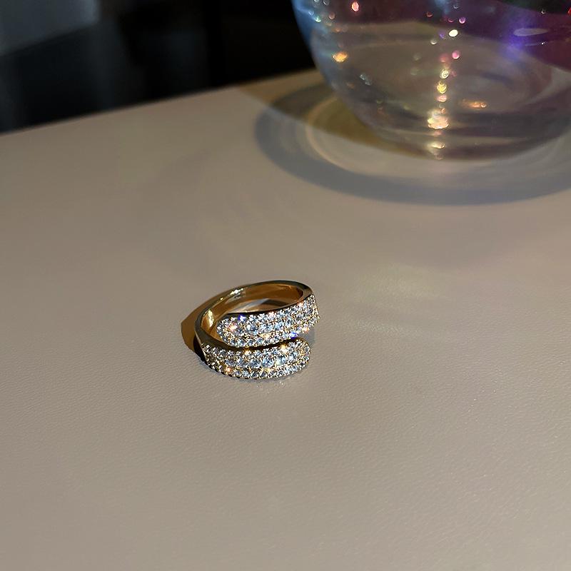 Zirconia Diamond Geometric Heart Open Ring - Fresh High-end Jewelry for Index Finger