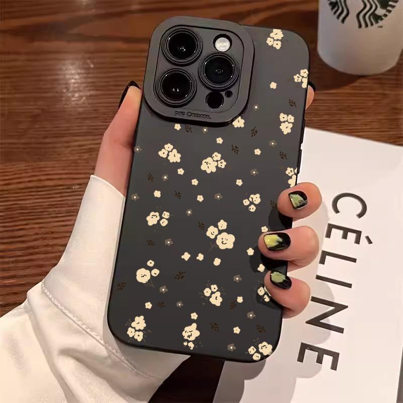 Plum Blossom Pattern Phone Case For IPhone 16 13 15 11 12 14 17 Pro Max Air 16E 15 Plus Shockproof Cover Silicone Soft Fundas