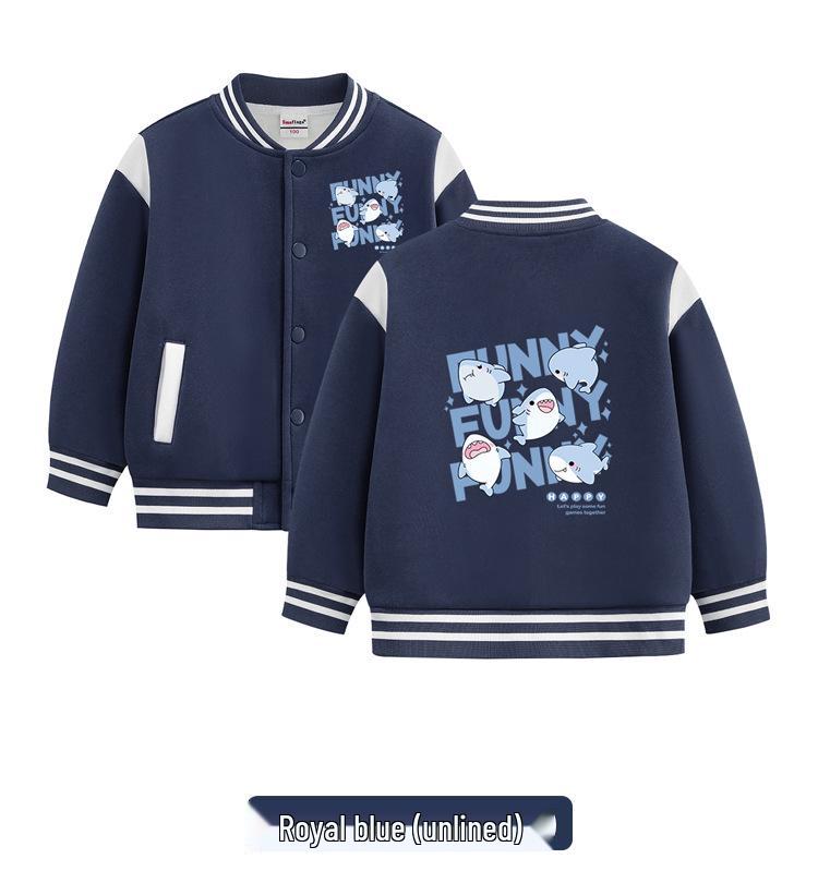Baseballjacke mit Fleecefutter für Jungen: 2026 Neue Herbst-/Winter-Dicke Warme Lässige Oberbekleidung
