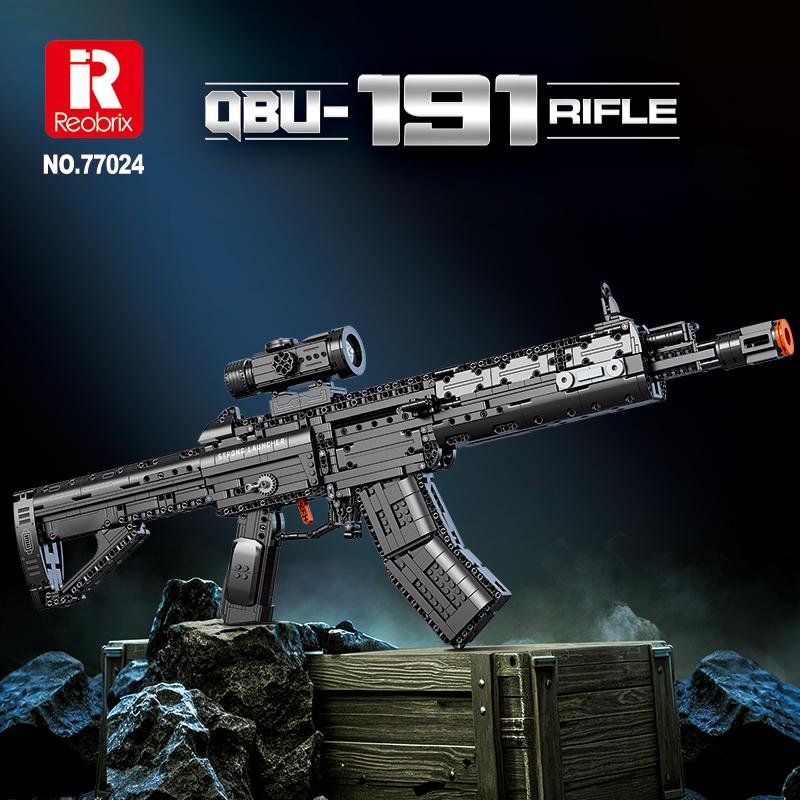 Non-Toxic 1593Pcs 191 Rifle Building Blocks Military Weapons Simulation Gun Collection Model Bricks Children'S War Game Toys Holiday Gifts