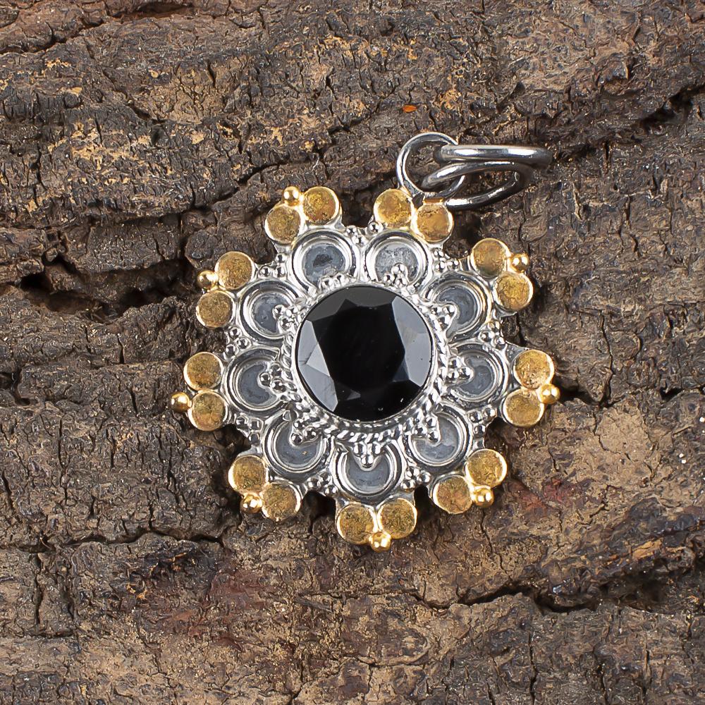 Black Onyx Gemstone Pendant Jewelry, 925 Solid Sterling Silver Jewelry, Handmade Attractive Silver Pendant, Gift For Love