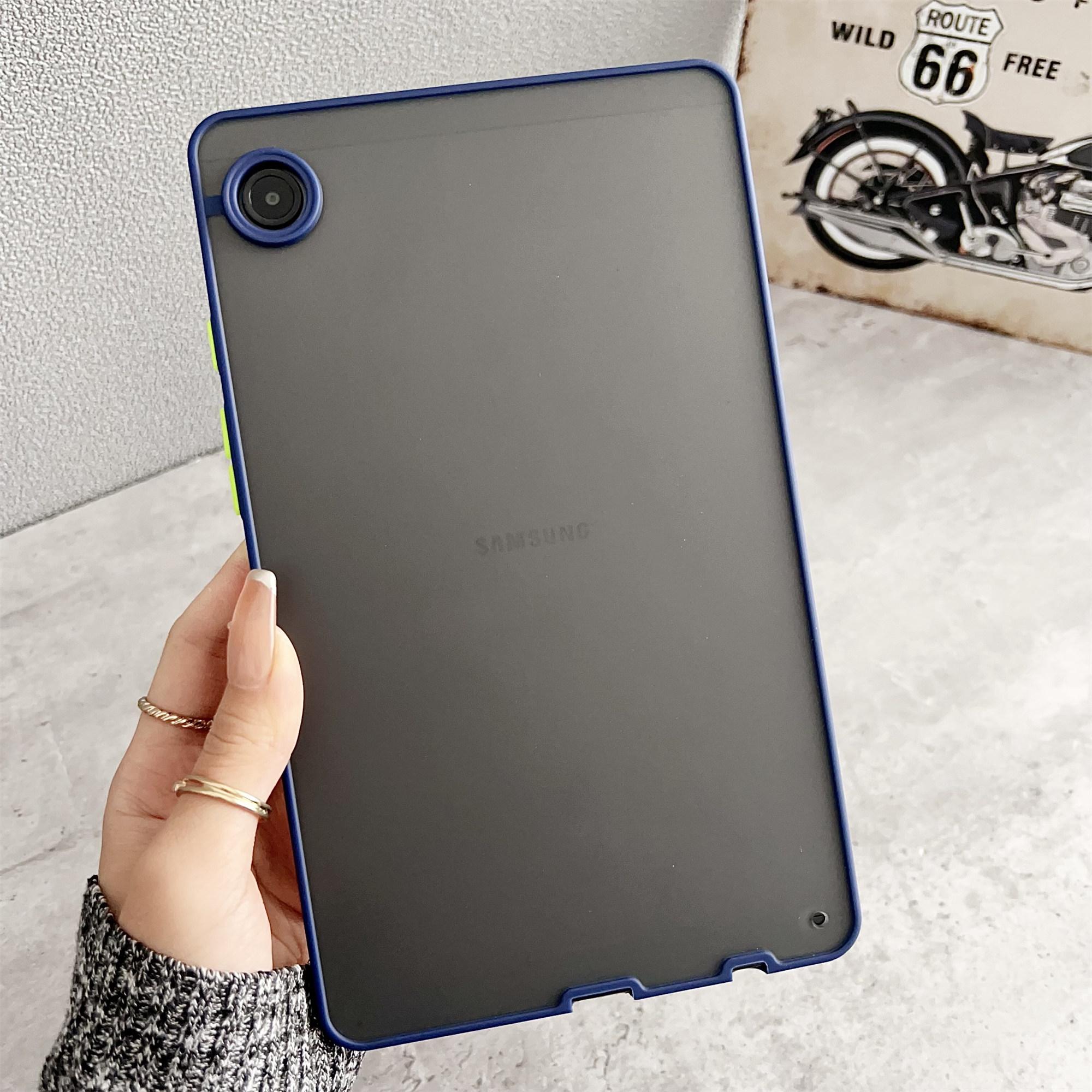 

For Samsung Galaxy Tab A9+ Skin Touch Case PC+TPU Anti-Drop Shell Tablet Cover Blue