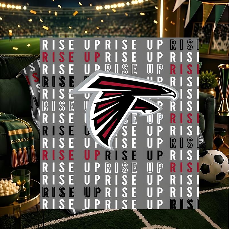 Atlanta-Falcons Rise Up Blanket Lightweight Flannel Bedding Blanket Perfect for Travel, Camping, Living Rooms, Offices, Sofas, Fan Christmas gift