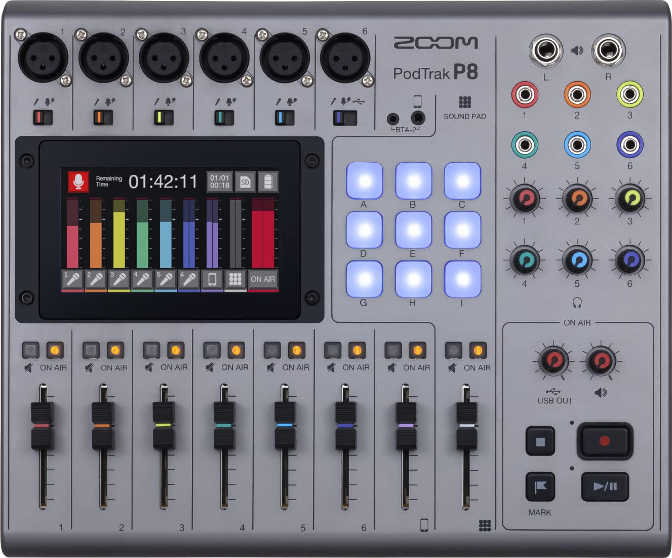 

ZOOM Podcast Recorder Многодорожечный рекордер P8 Silver