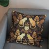 2D Black Cats With Leaf Pattern Throw Pillow Pattern Cushion Cover Suitable For Sofa Bedroom Car Pillow Cover