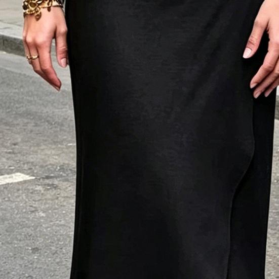 Women Skirt, High Waist Large Hem Midi Skirt, Irregular Split Slimming Skirt for Work Leisure Daily Wear Beach Travel Parties