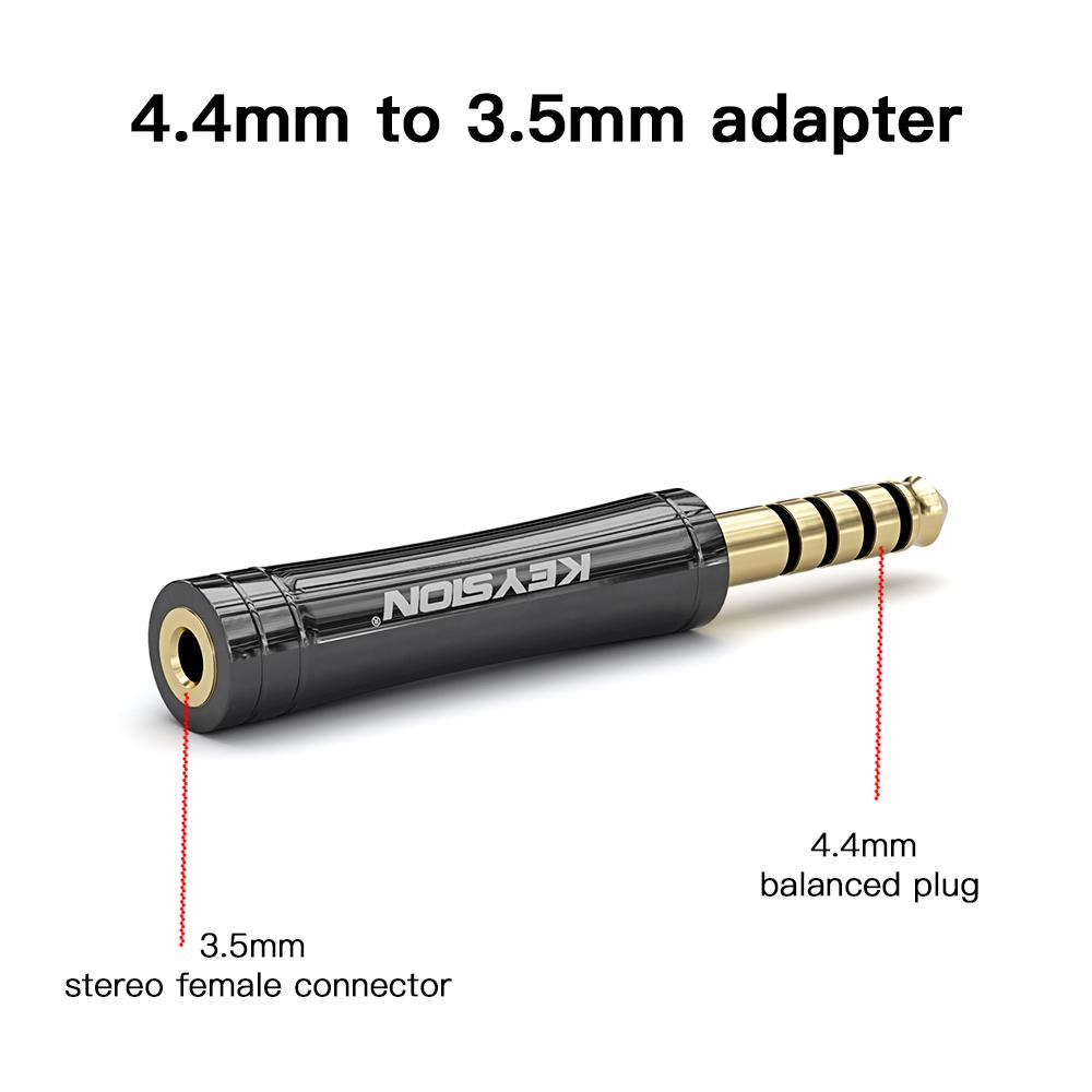 KEYSION HIFI Audio Konvertorové Adaptéry 4.4/3.5mm Samček na 3.5/4.4mm Vyvážené Samičky Slúchadlové Konektory Medené Pozlátené AUX Adaptéry