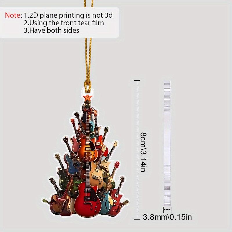 1pc Guitar Christmas Tree Acrylic  Ornament Gift for Guitarists Music Lovers Teachers 1pc