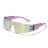 Lunettes sans monture S8022 Lunettes de soleil style futuriste coloré Personnalité Tendance Lunettes de soleil monobloc pour femmes Hommes