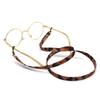 Leopard Print Eyewear Chain For Women With Fabric Material And Geometric Line Design