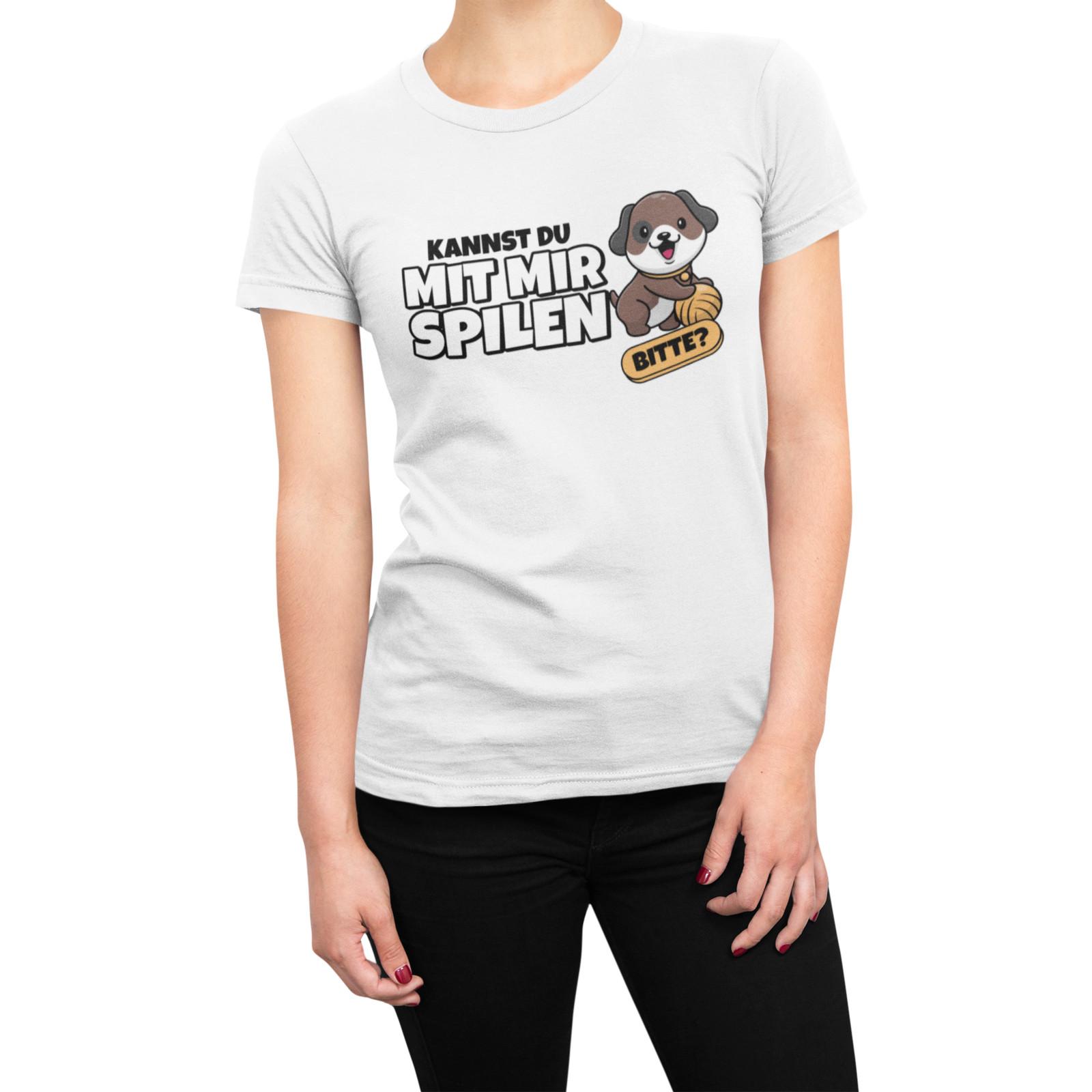 Süßes Hunde Spiel mit mir Shirt Top Hundeliebhaber Undebesitze Bio Damen T-Shirt Mens Womens Tees Top 3XL