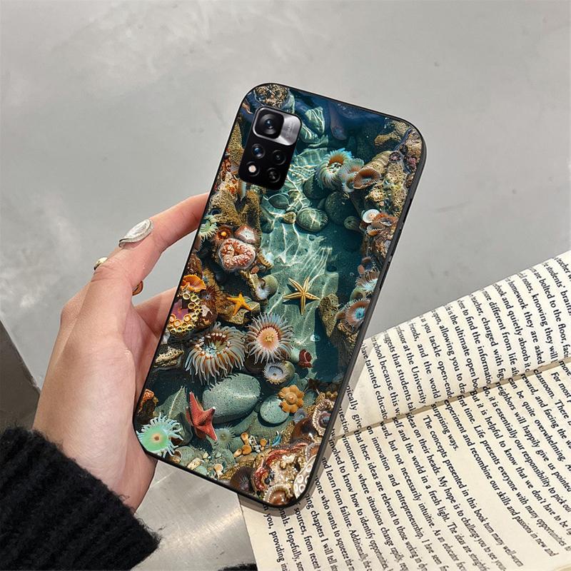 

Phone Case For Xiaomi Poco C71 15T 14T Pro Redmi note 15 14 14 13 Pro Redmi A5 15C 13C Blue Sea Summer Dolphin Shark Turtle Xiaomi 14T Pro