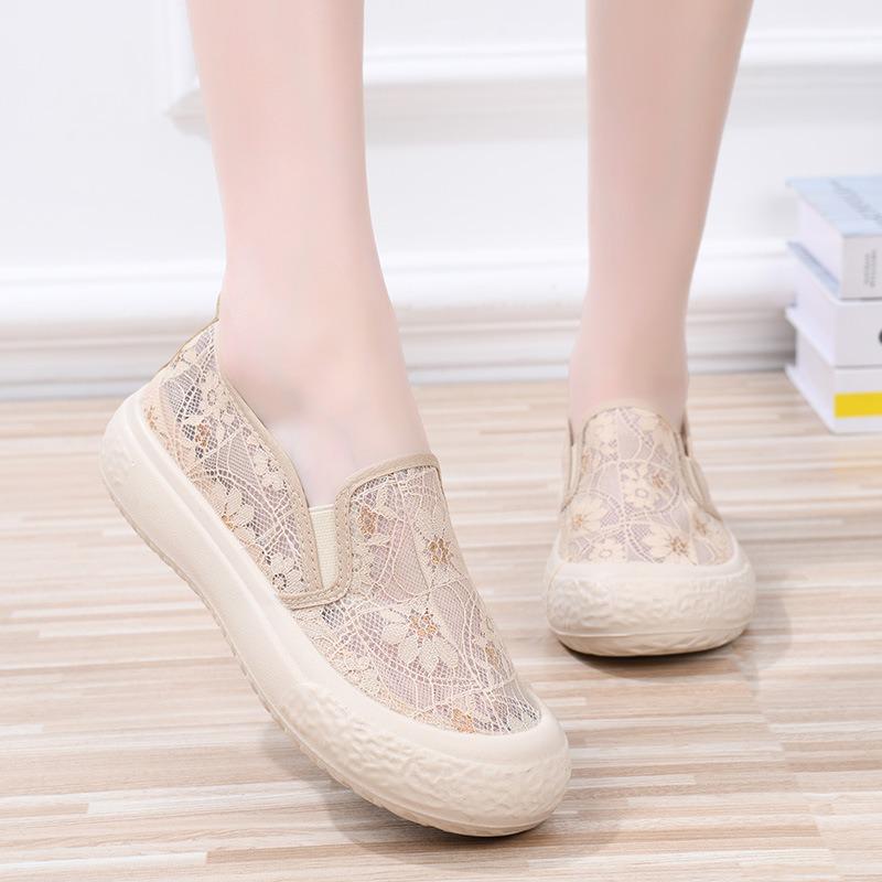 New Women's Shoes Platform Cloth Shoes Women's Casual Versatile Single Shoes Shallow Flat Shoes One Pedal Lazy Tide Shoes