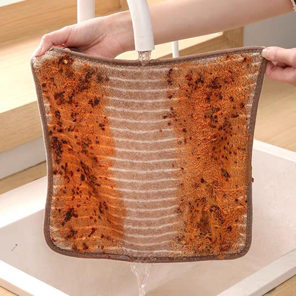 Absorbent Kitchen Rag Non-Stick Oil Bamboo Charcoal Fiber Cloth Cleaning Towel  for Home Kitchen
