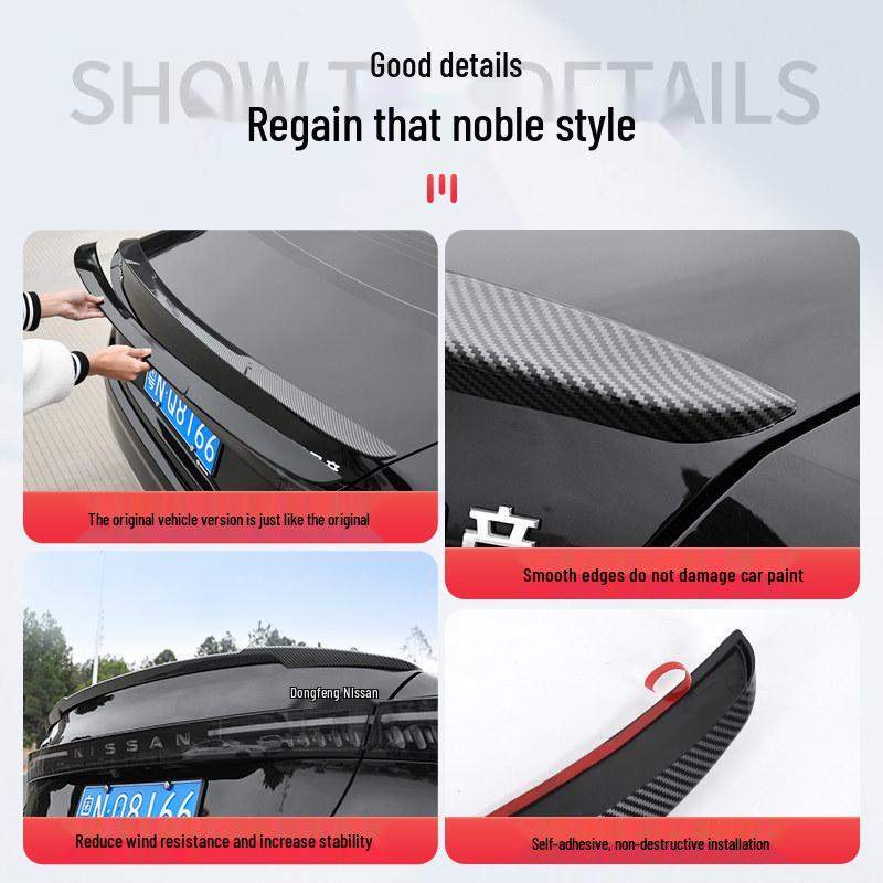 Rear Spoiler Stabilizer for 26 Nissan Teana Models - Hole-Free Car Upgrade Accessory