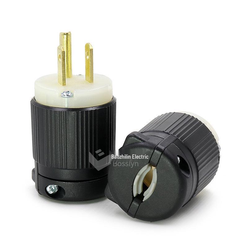 American Standard NEMA 5-15P Three-Pin Power Cord Plug, 15A