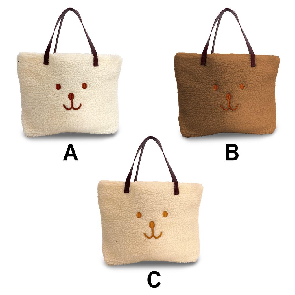 Plush Single Shoulder Bag Large Capacity Tote Handbag Notebook Phone Wallet Umbrella Sundries Pouch Shopping Party College