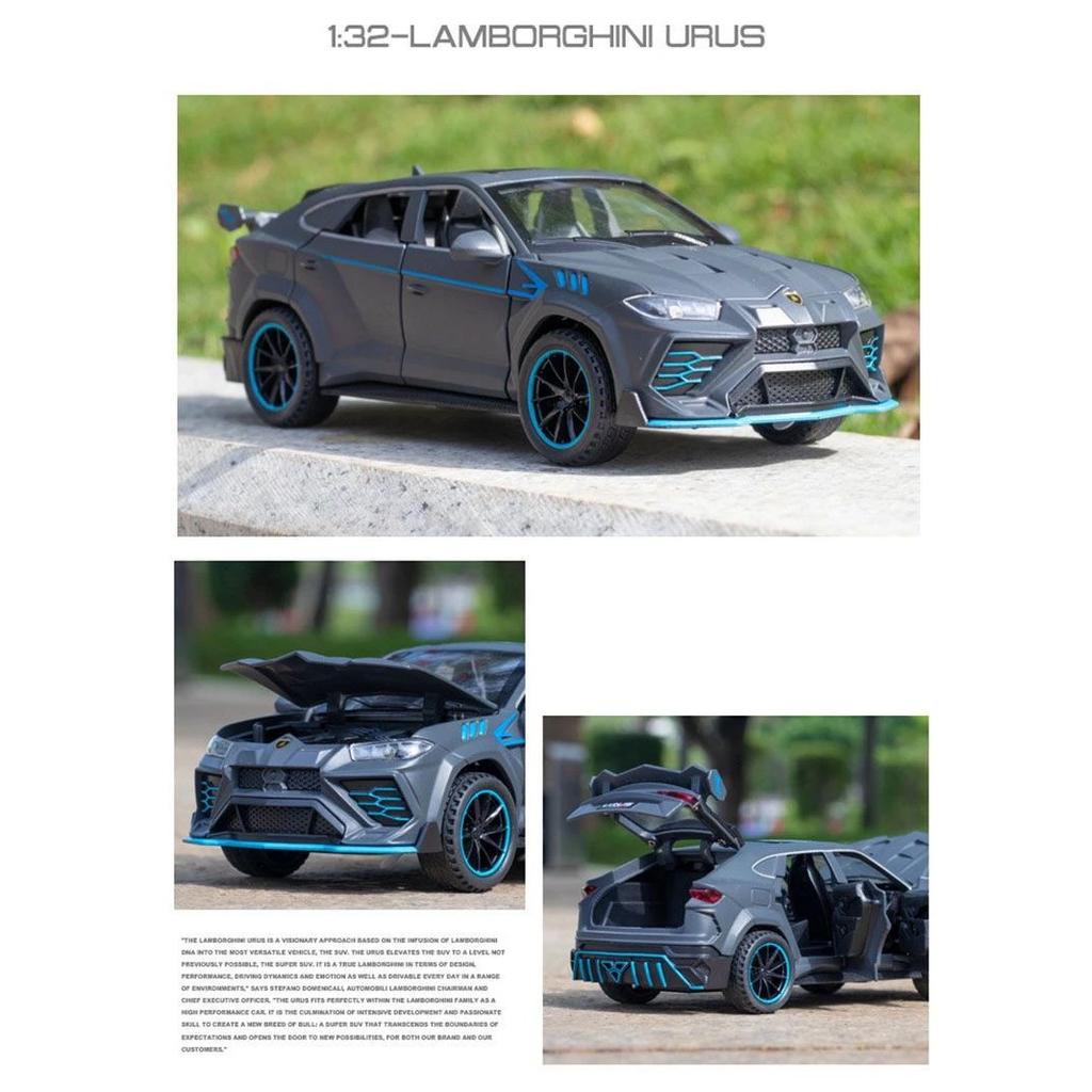 1/32 Lamborghini Bison Urus SUV Alloy Scale Car Model Diecast Metal Miniature Car Model Sound and Light Collection Children Toy Vehicles Gifts