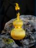 Ancient Gold Filigree Striped Gourd Pendant with Fu Lu Charm – Chinese Style Sweater Chain