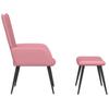 Vidaxl Armchair with Footrest, Pink, Upholstered In Velvet