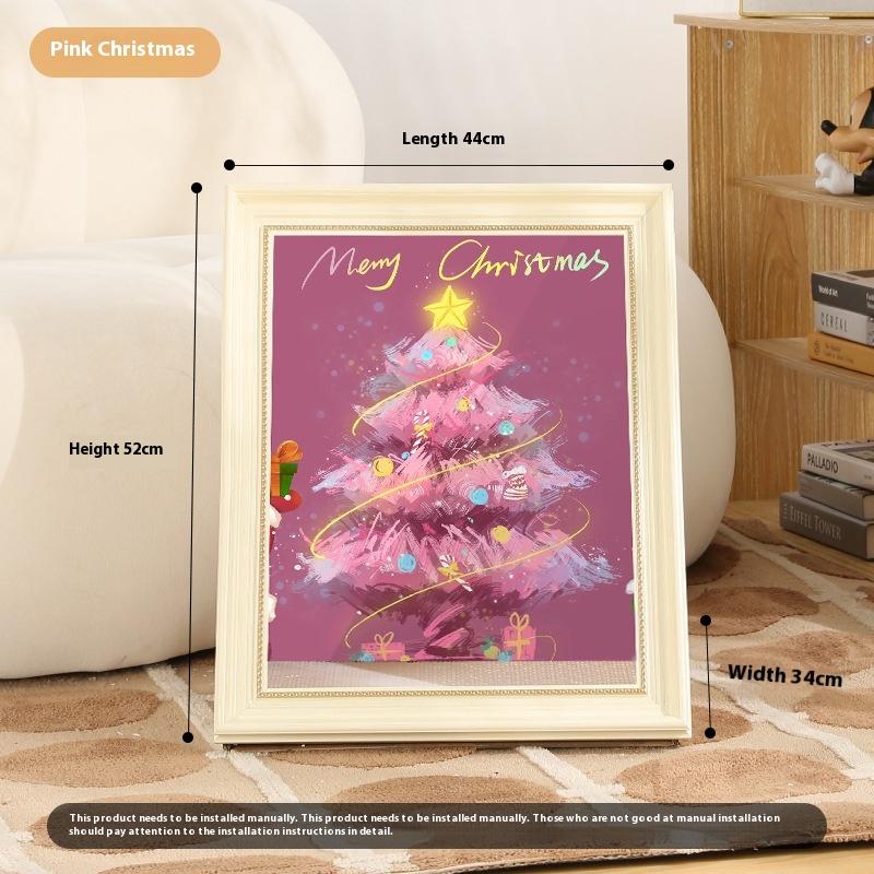 

Limited Edition Christmas Cat Bed Oil Painting Pet Nest With Scratching Board Xmas Oil Painting Series CatHouse Indoor Furniture