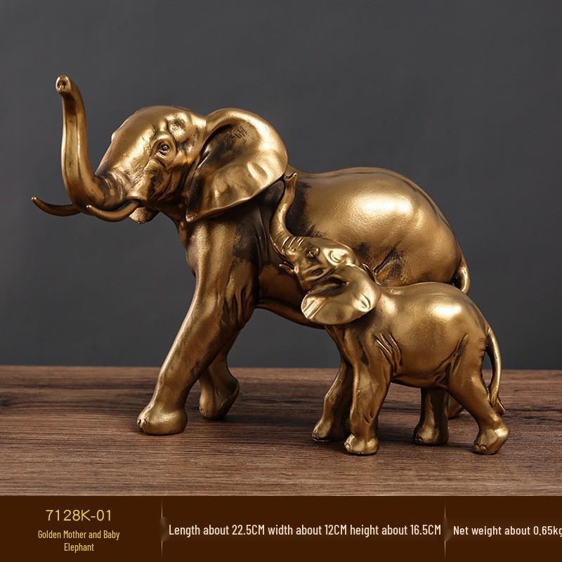 Golden Light Luxury Resin Handicrafts Collection: Ornaments for Office, Living Room, Wine & TV Cabinets