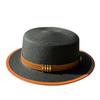 2026New British Retro Women's Flat-top Hat, Sun Protection Beach Hat, Fashionable Casual Black Jazz Hat
