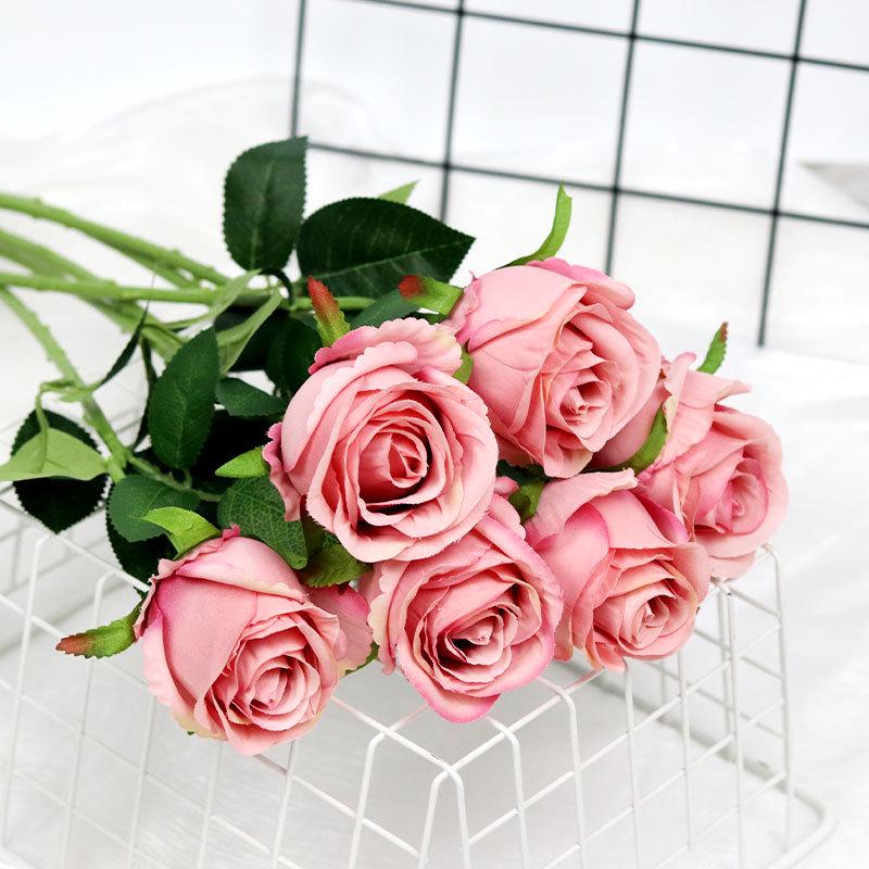 Silk Bulgarian Rose Artificial Flowers for Home and Wedding Decor