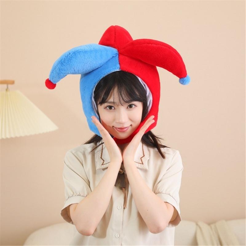 Personality Accessory Hat Artistic Youth Hats Simple Street Hat Plush Clowns Hats for Halloween Costume