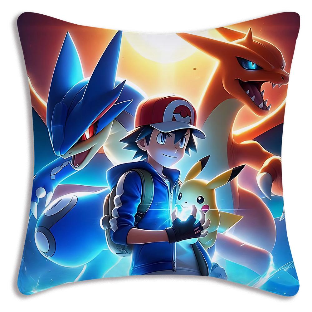 Pillow Covers Cartoon Charizards Sofa Decorative Home Double-Sided Printing Short Plush Cute Cushion Cover