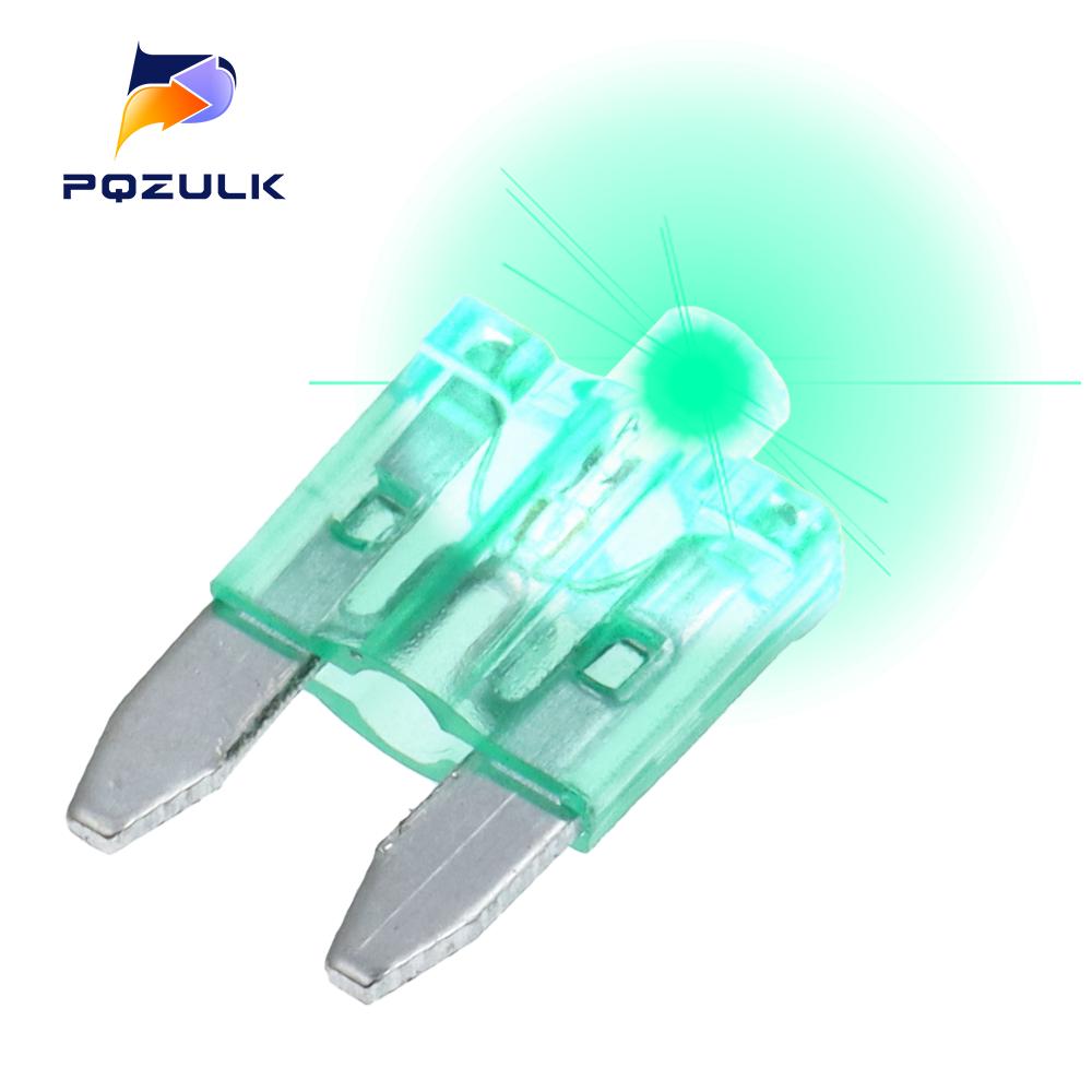 10PCS Small Size Automotive Fuse With Indicator Light Pilot Lamp Medium Fuse With Fusing indication 3A-40A Fuses4
