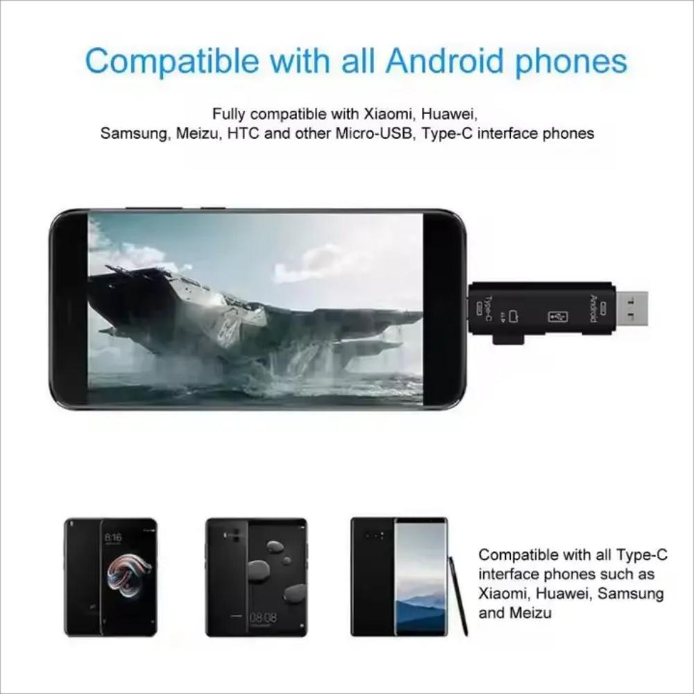 New 5 in 1 Multifunction USB 2.0 Type C USB Micro USB SD TF Memory Card Reader for Android Computer Dock OTG Type C Adapter 3