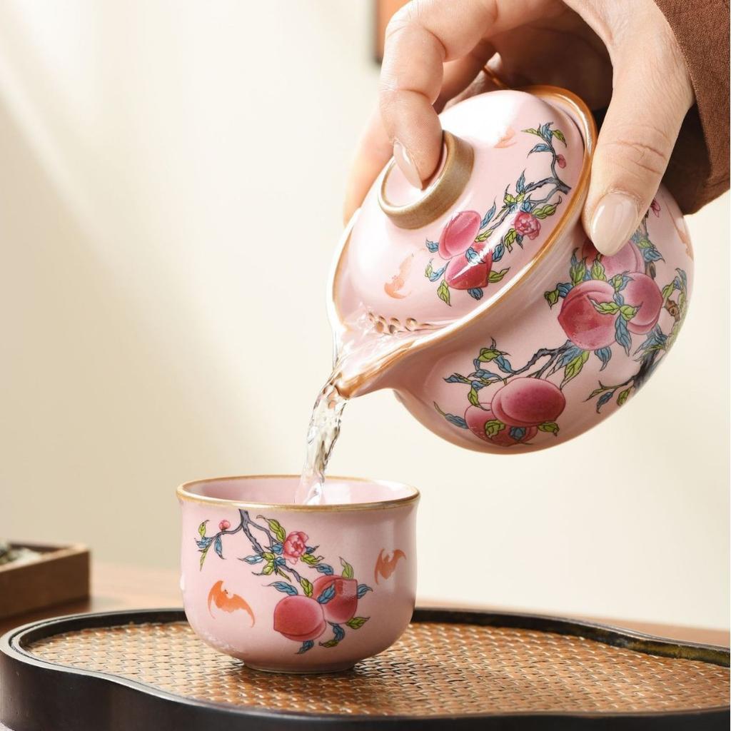 Ru kiln Jiutao series beam pot, teapot, tea maker, household ceramic tea set, tea maker, single pot opening can raise teapot
