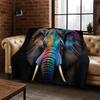 3D Elephant Animal Cartoon Flannel Blanket Soft Warm Blanket for Bed Bedroom Room Living Room Office Travel Camping Picnic Gift
