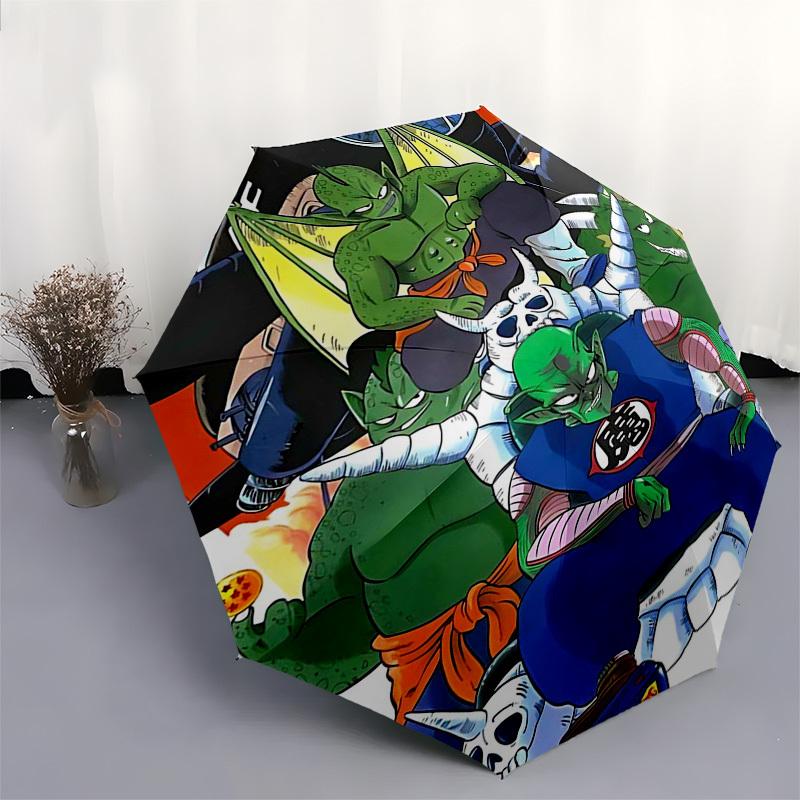 1pc Dragon Ball Z Piccolo Automatic Opening/Closing Umbrella with 3-Fold Design, Perfect Gift for Fans, Travelers, and Daily Use.C047