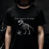 Gothic Dinosaur Skeleton T Shirt Dark Academia Style Vintage Casual Homme Soft Streetwear Top For Everyday Wear Unisex