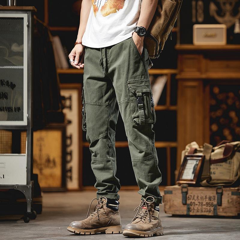 

Мужские однотонные комбинезоны, индустриальные повседневные брюки, мужские свободные брюки для улицы, модные брюки, мужские брюки, уличная мужская одежда 38 армия зеленый