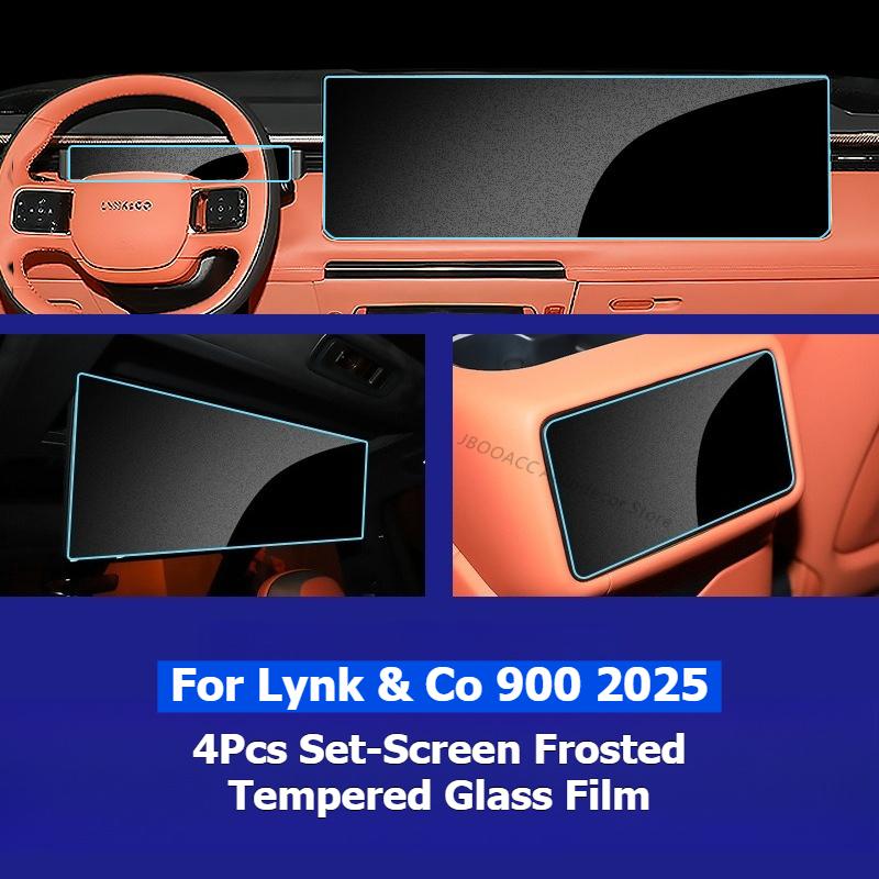 For Lynk & Co 900 2025 Navigation Instrument Tempered Glass Protector Film Rear Seat Screen Interior Stickers Car Accessories