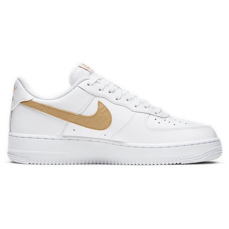 New Nike Air Force 1 Low Pony Hair Snakeskin Club Gold CW7567-101