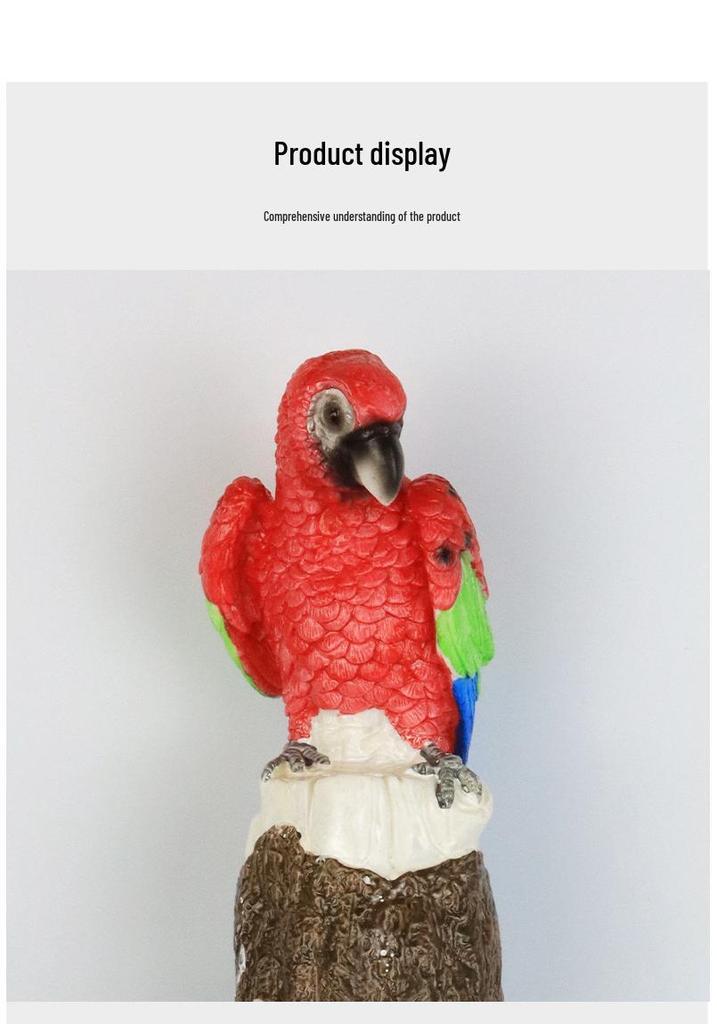 Cross-border Solar Resin Parrot Lawn Lamp - Outdoor Decorative Ground Light