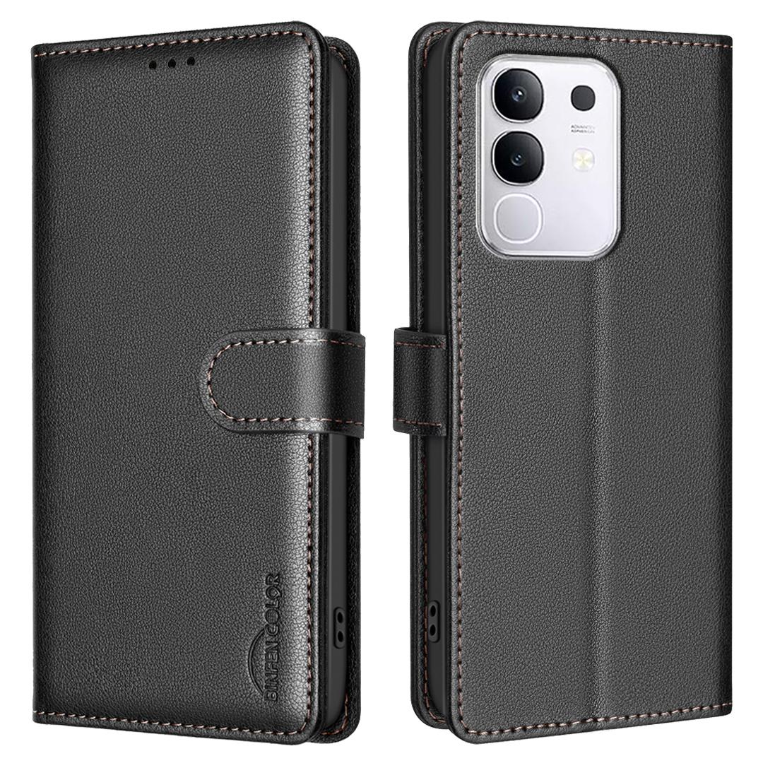 

BINFEN COLOR BF32 For vivo Y29 4G Leather Case Wallet RFID Blocking Phone Cover A