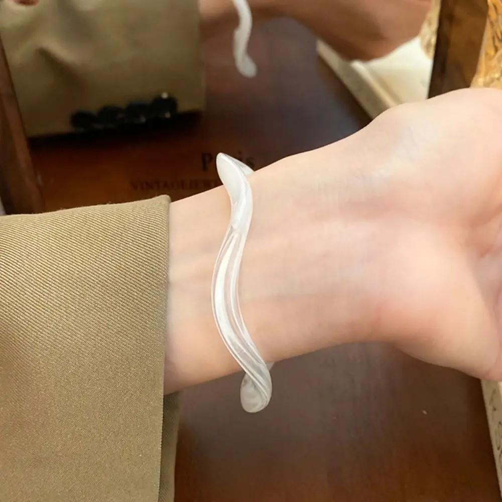 Acrylic Irregular Bangles Glitter Resin Bracelets Retro Vintage Jewelry Accessories Party