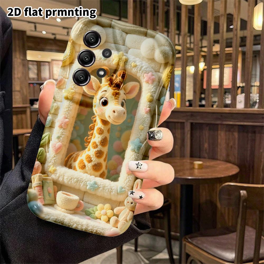 Phone Case: 2D Flat, Suitable for Samsung Galaxy A34 A35 M05 M06 S20 S22 S21 FE Plus 5G Protective Case, Giraffe by the Window, Perfect Christmas and
