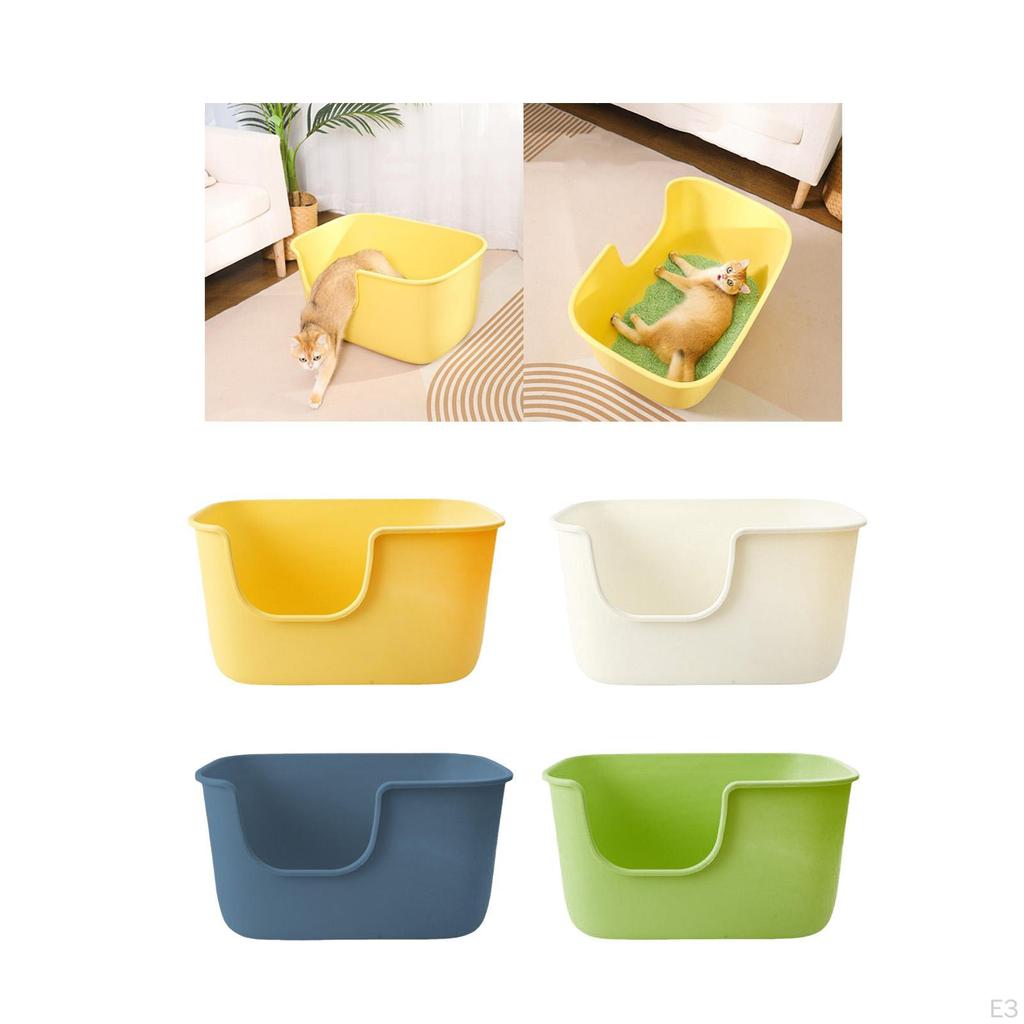 High Sided Cat Litter Boxes, Large Basin, Easy Clean Cage Kitten Potty Pan for Kittens,