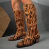 Mode Retro Wildleder Leopard Kniestiefel 2025 Neue Frühling und Herbst Hohe Stiefel